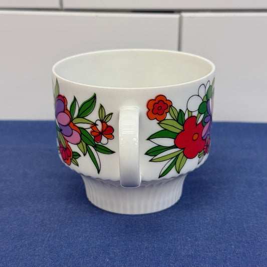 Kaiser Floral Demitasse Cups Saucer Set 1970s