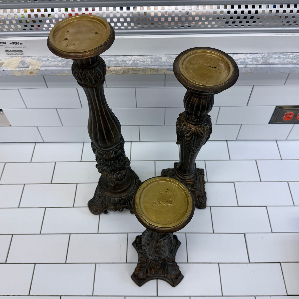 Fitz & Floyd Ornate Pillar Candle Holders Set of 3