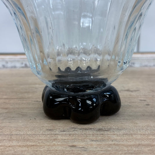 Crystal Brand Cobalt Blue Art Glass Basket 1970s