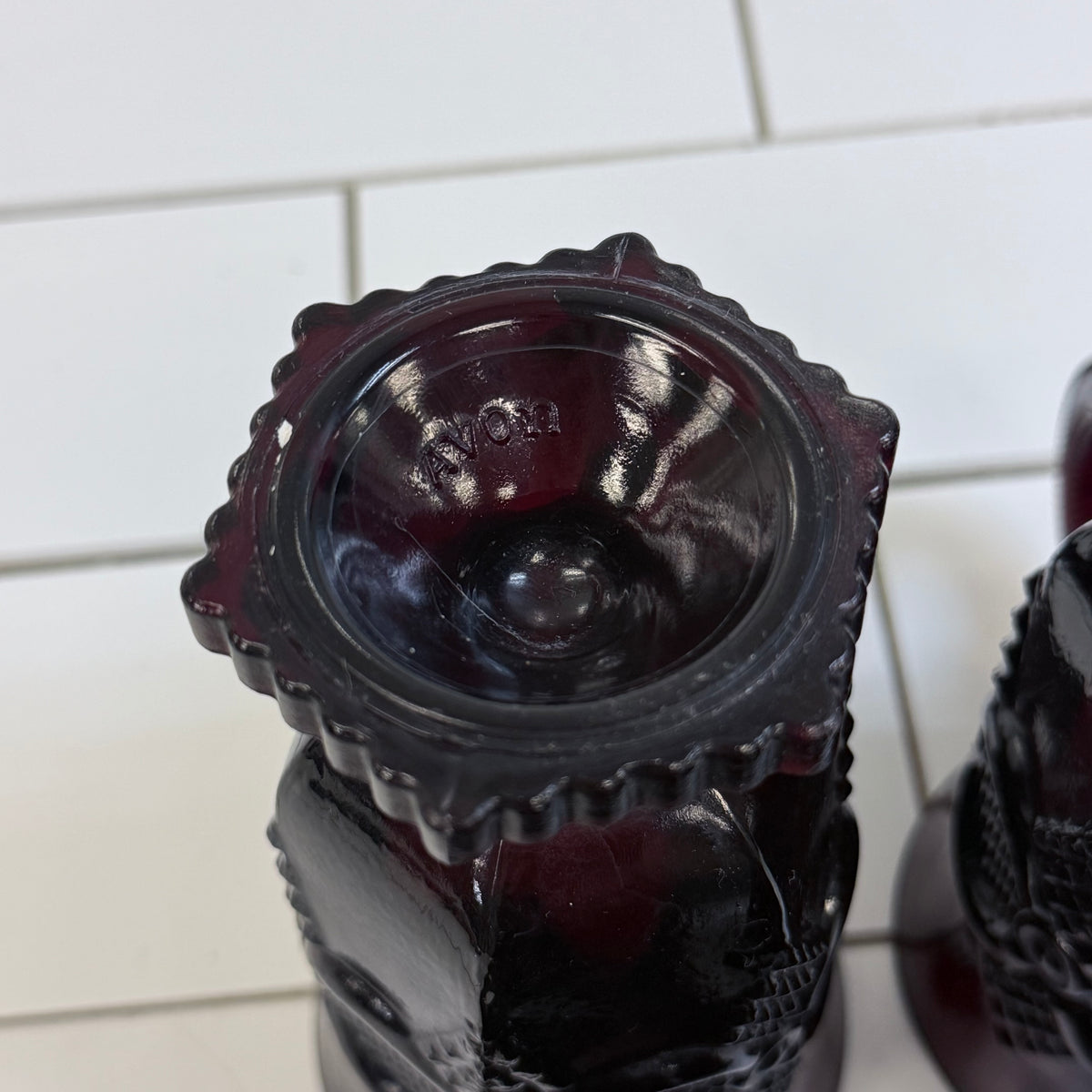 Avon Cape Cod Ruby Red Glass Mugs Set of 4