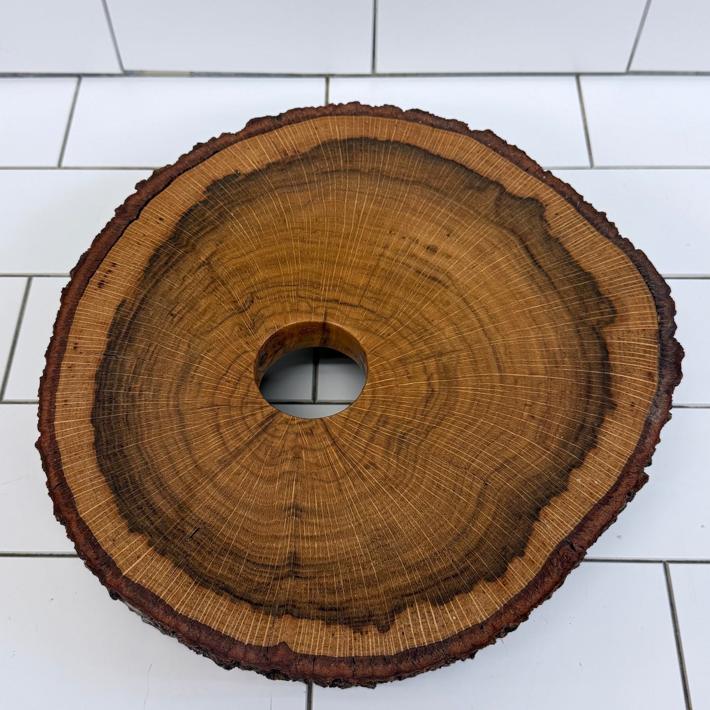 Live Edge Wood Slab Candle Holder Rustic Centerpiece