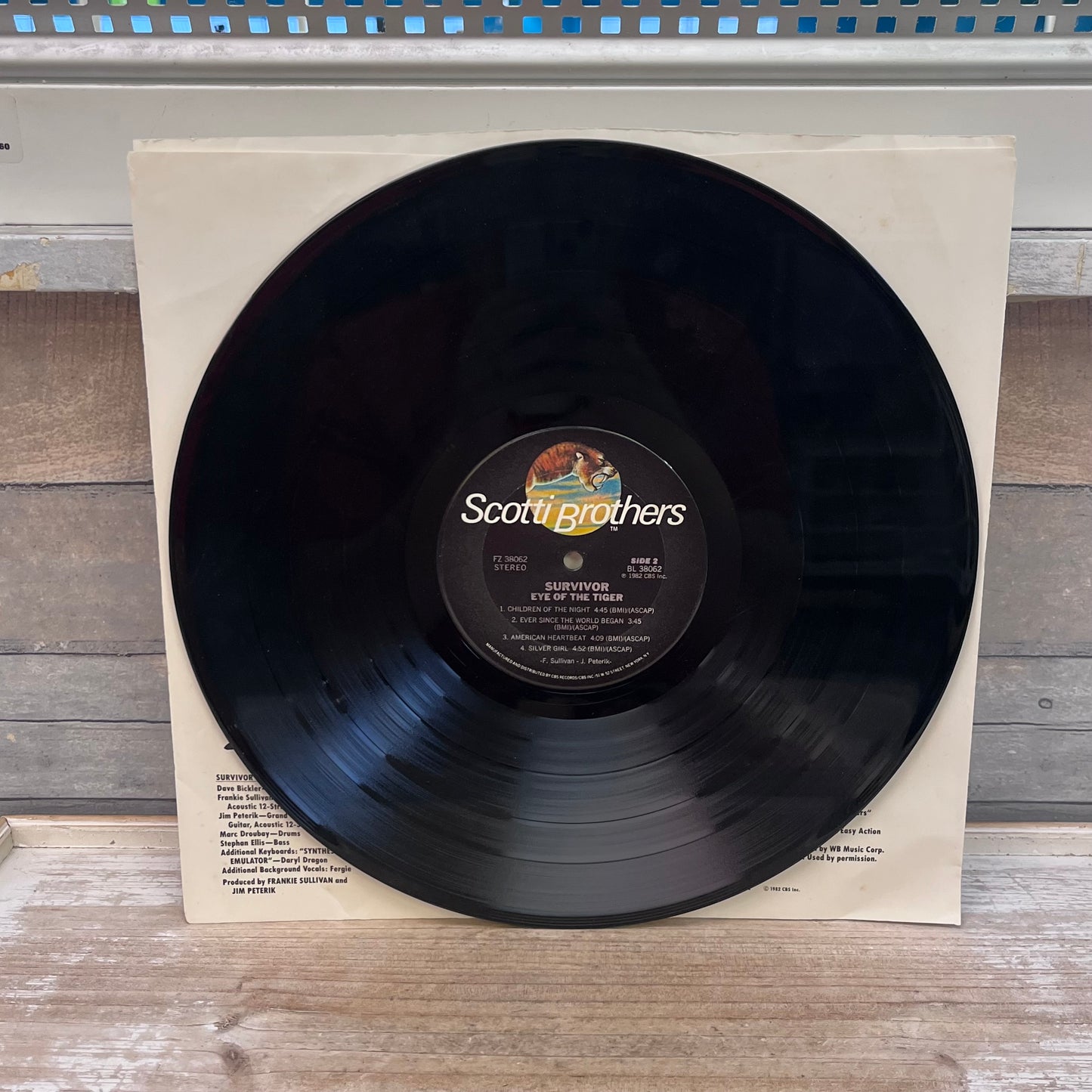 Survivor Eye of the Tiger Vinyl Record, 1982