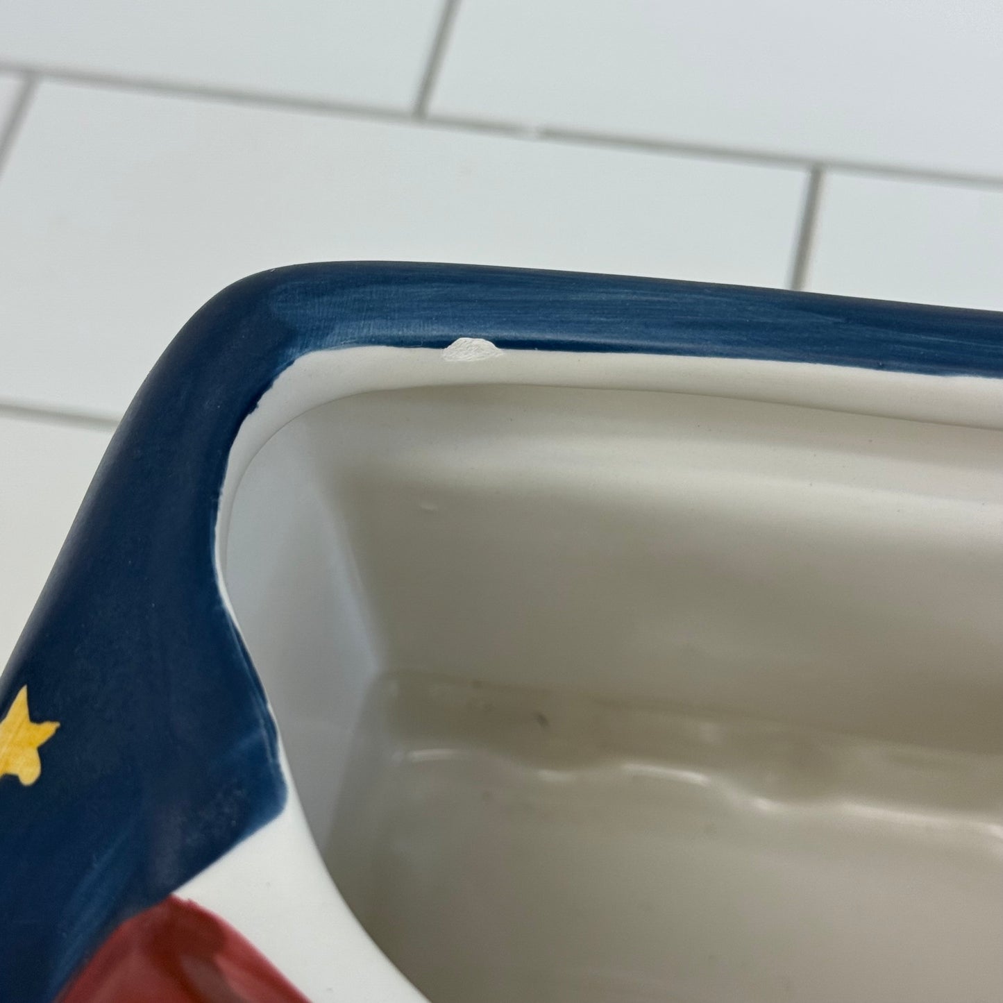 Warren Kimble Cookie Jar Napping Santa, Ceramic