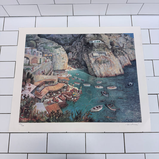 Amalfi Coast Art Print La Praia Signed Limited Edition