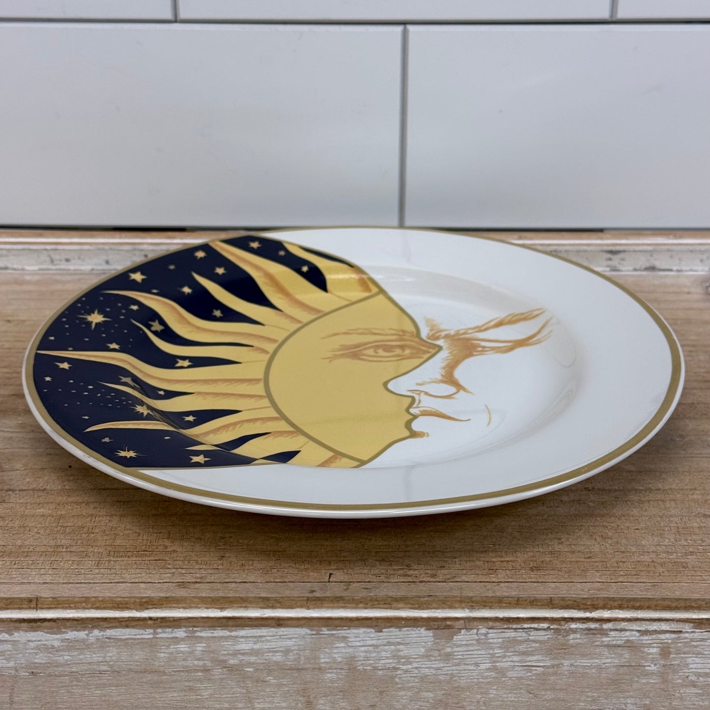 Vitromaster Galaxy Sun Moon Celestial Stoneware Plate 1993