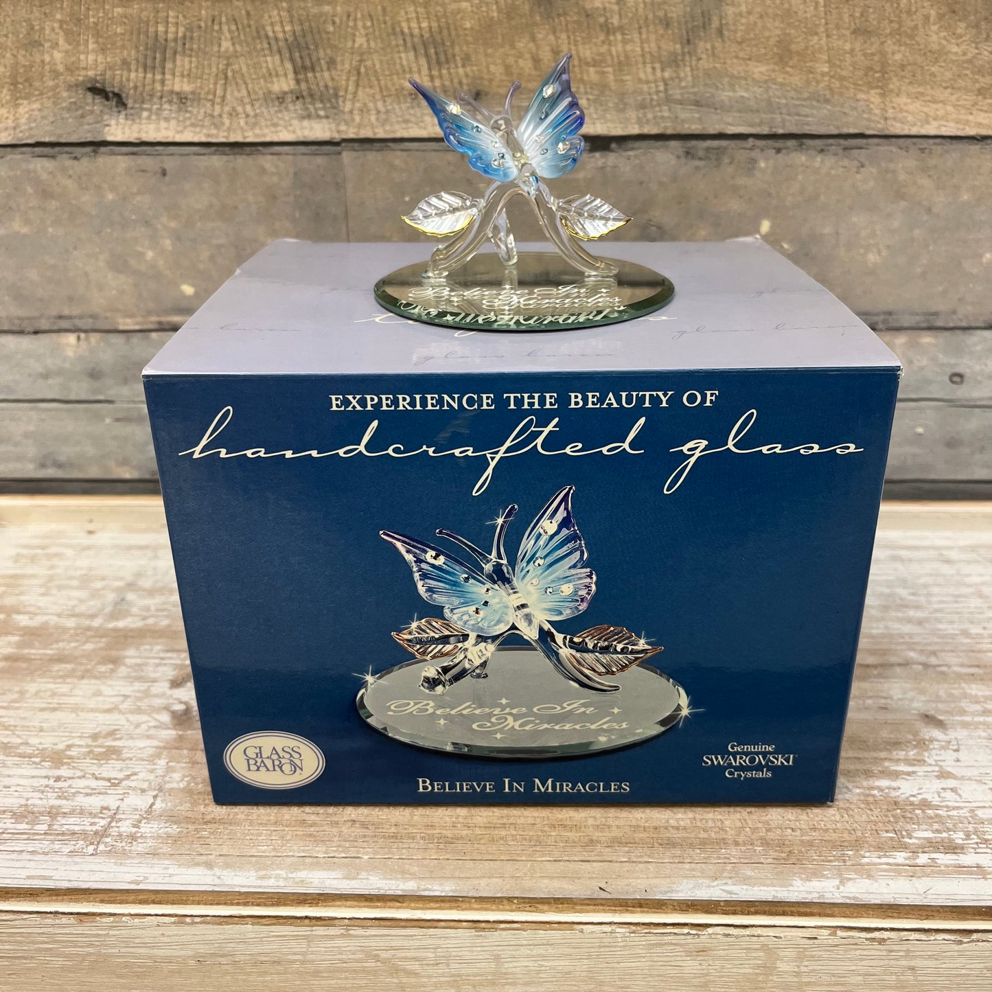 Glass Baron Swarovski Crystal Butterfly Figurine