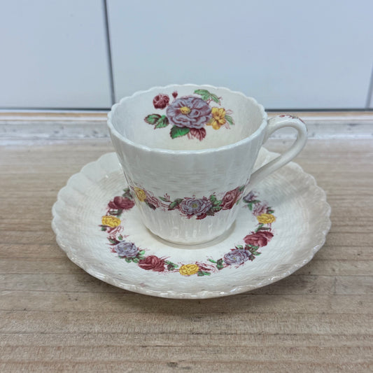 Copeland Spode Rose Briar Demitasse Cup & Saucer Set