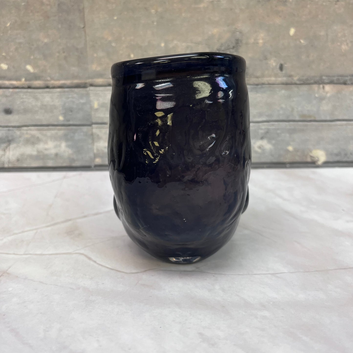 Oliver Doriss Hand Blown Glass Baby Head Cup, 1987
