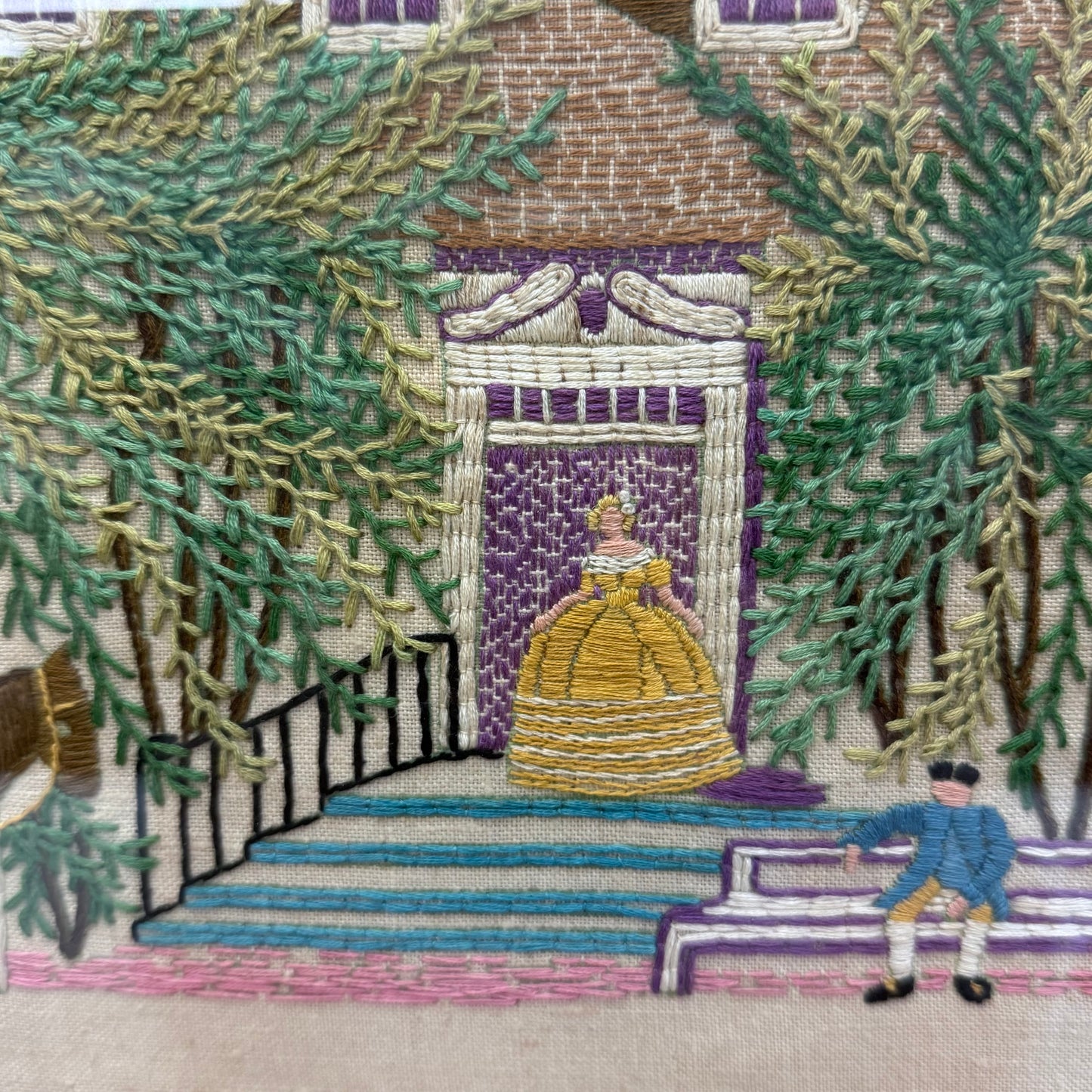 Old Williamsburg Raleigh Tavern Framed Embroidery Art