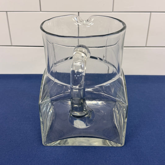 Clear Glass Square Base Pitcher Geometric Water Tea Serving Jug