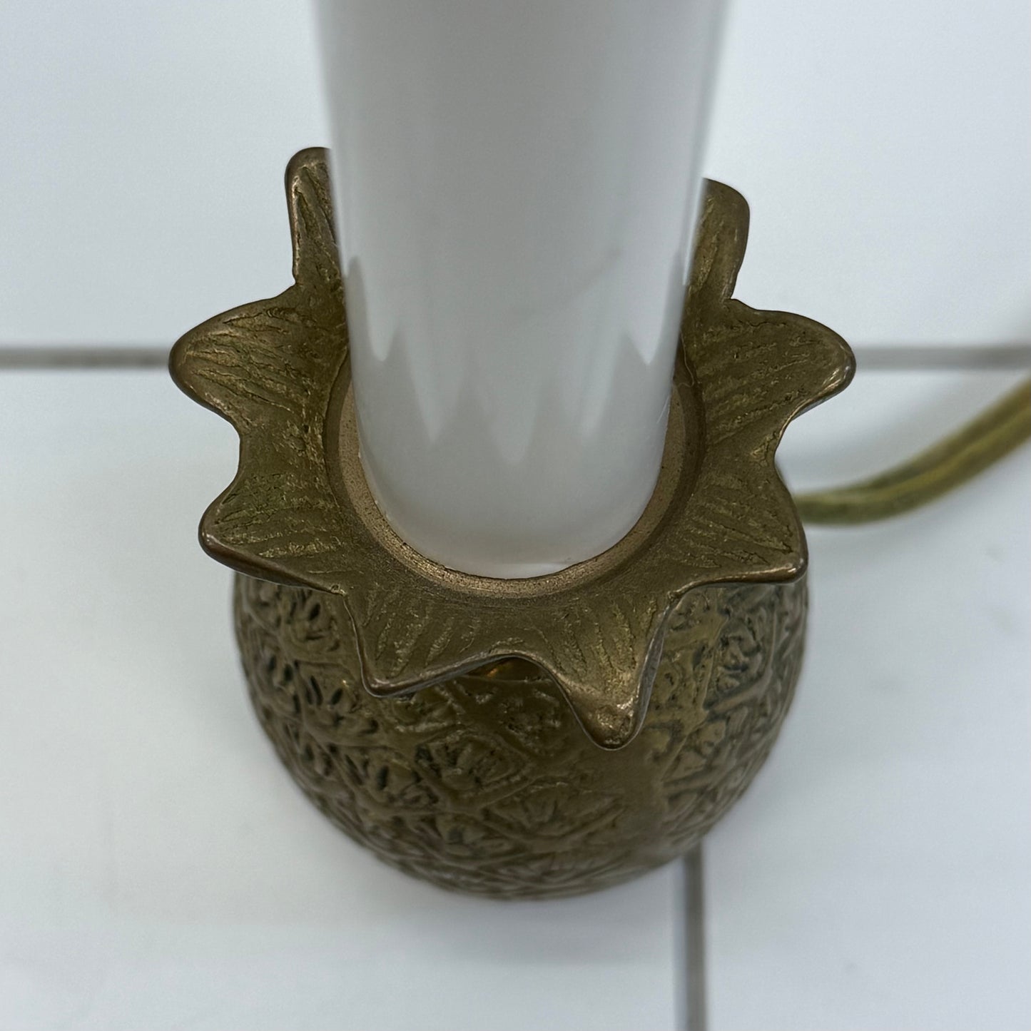 Brass Pineapple Shaped Electric Candlestick Accent Lamp