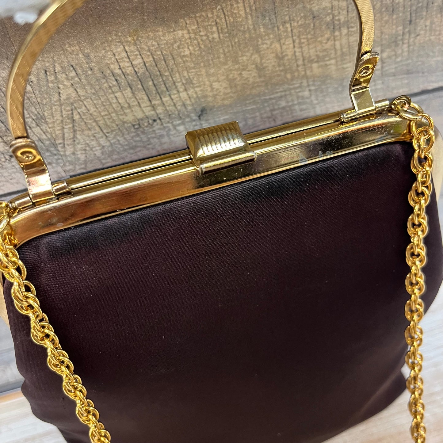 Charisma by Make Well Brown Satin Handbag
