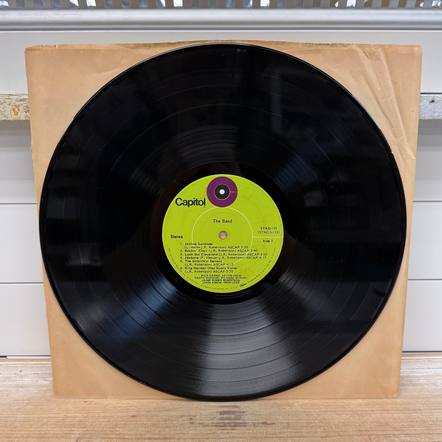 The Band The Band Vinyl LP 1969 Capitol STAO-132