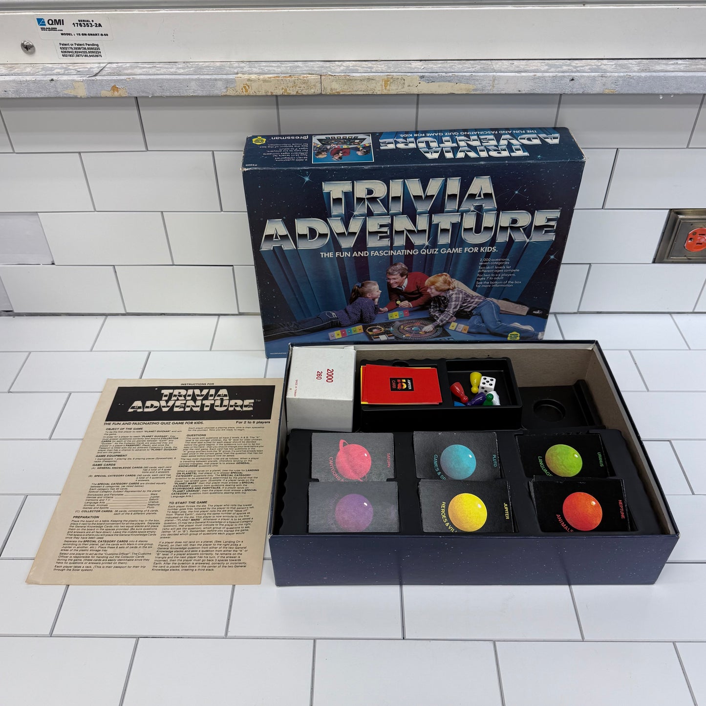 Pressman Trivia Adventure Board Game, 1983