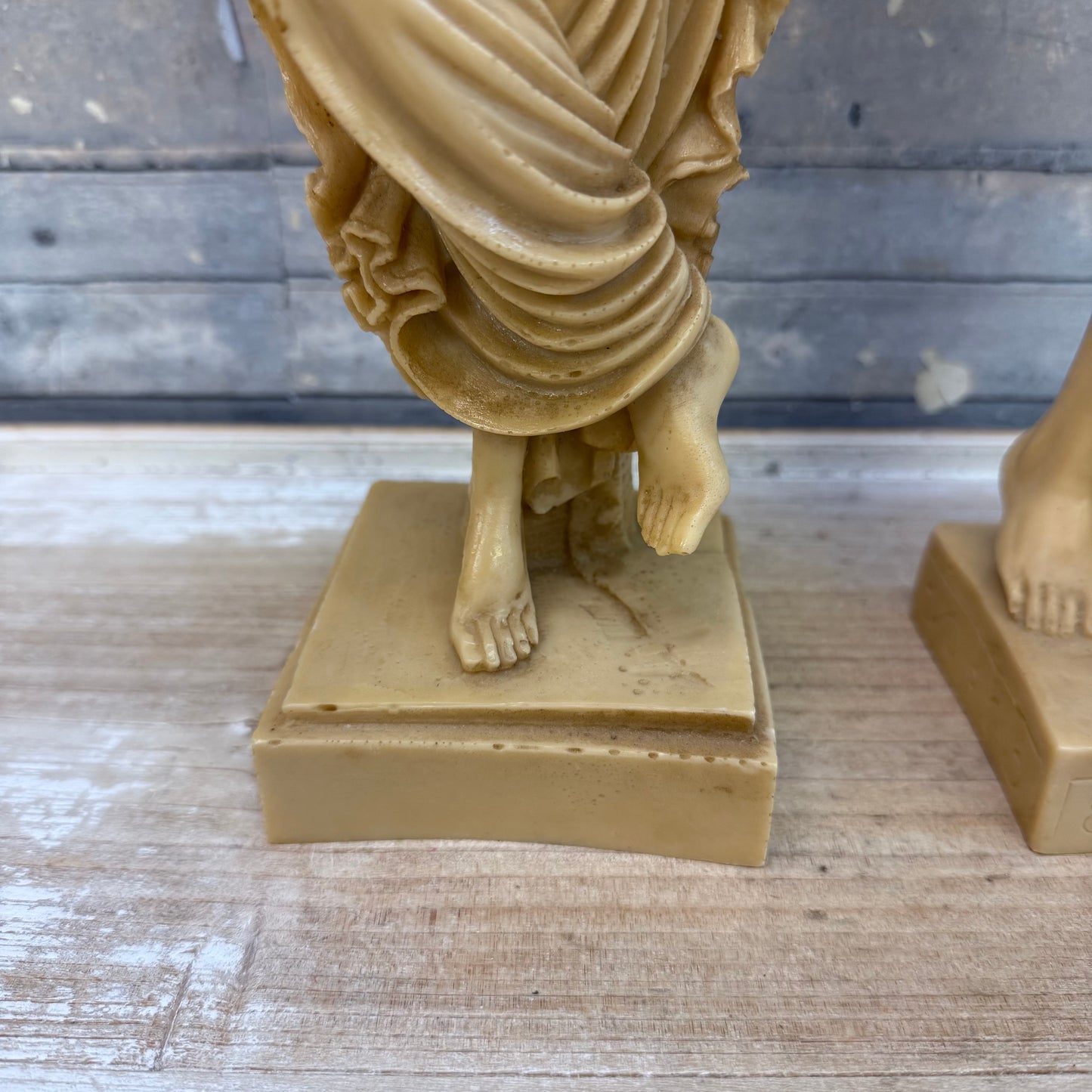 Greek Goddess Resin Statues Signed, Set of 2