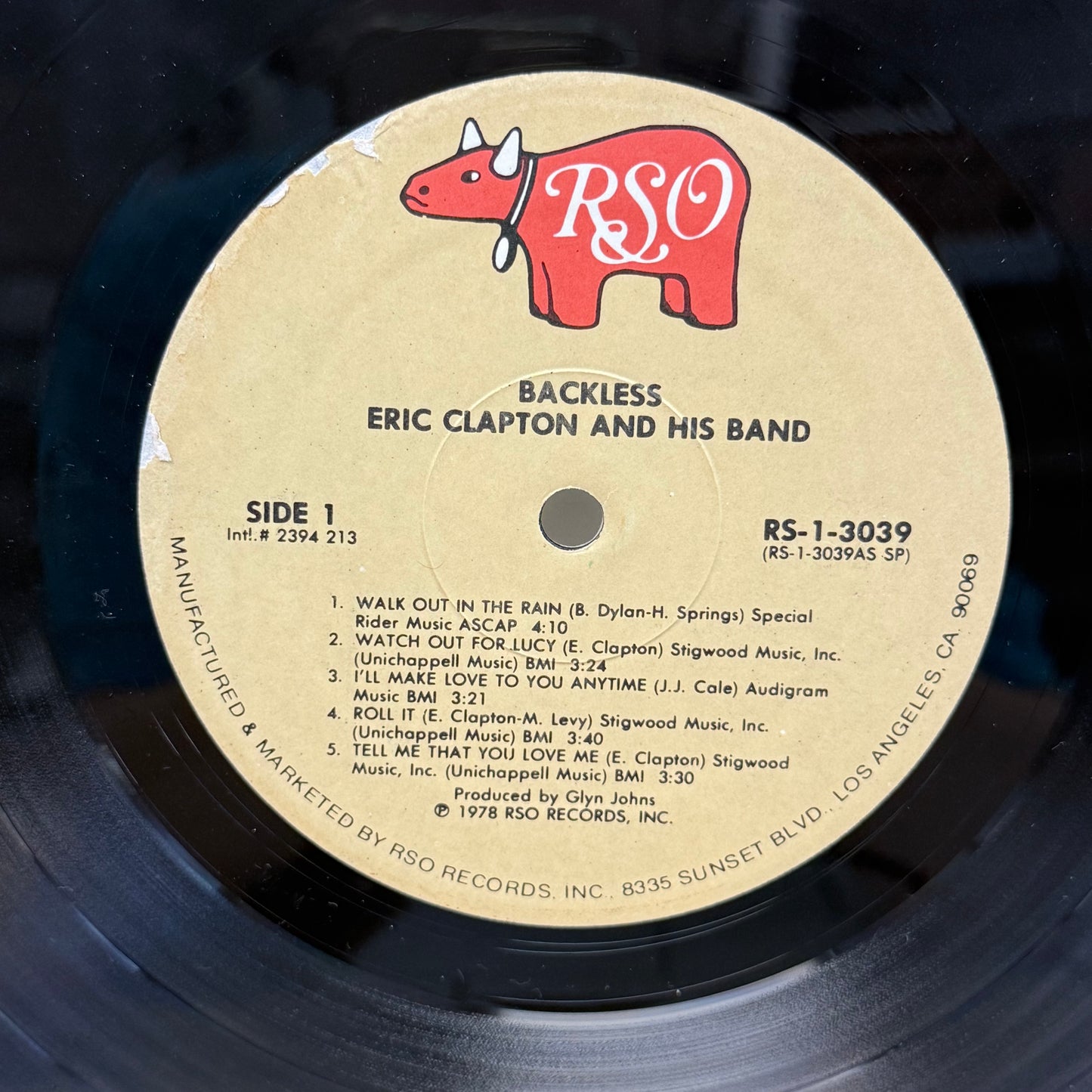 Eric Clapton Backless Vinyl Record LP 1978 #RS-1-3039