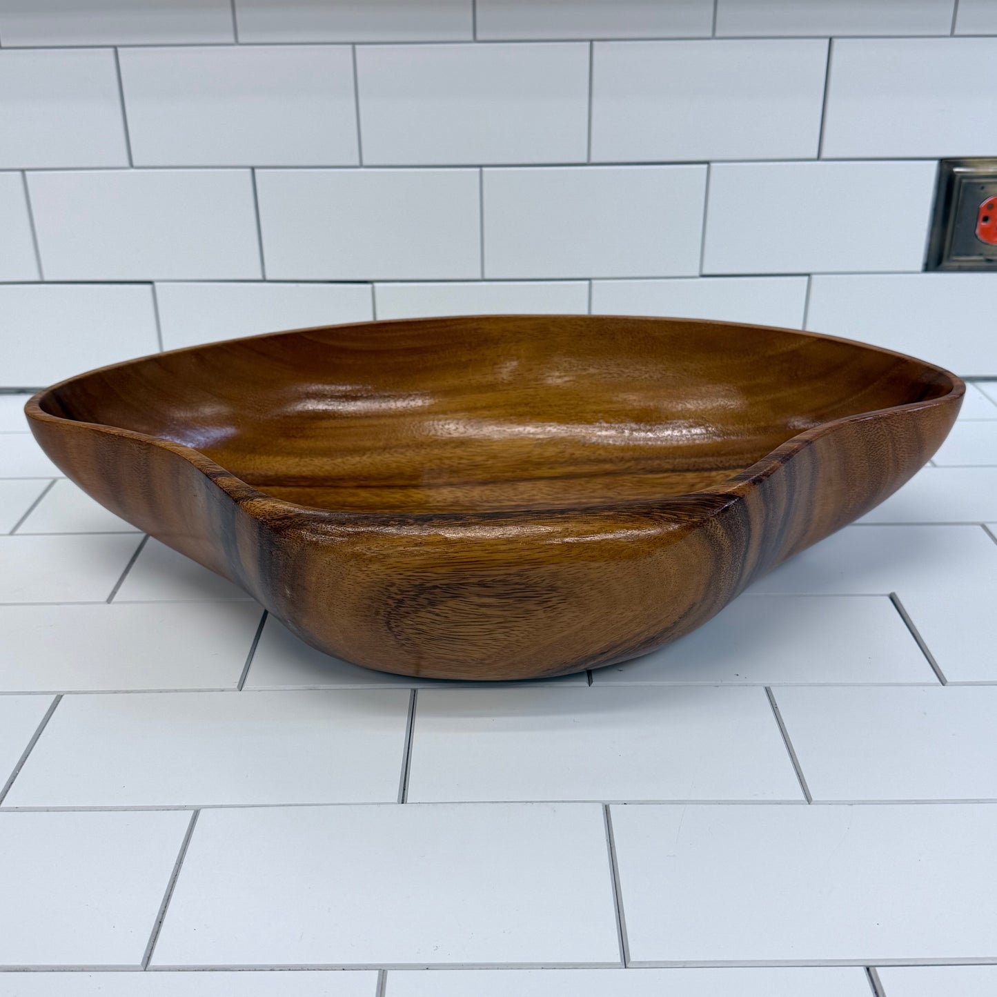 Monkey Pod Wood Salad Bowl Serveware, Set of 9