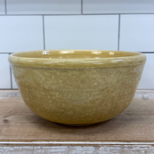 Yellow Stoneware Farmhouse Mixing Bowl Vintage 1940s