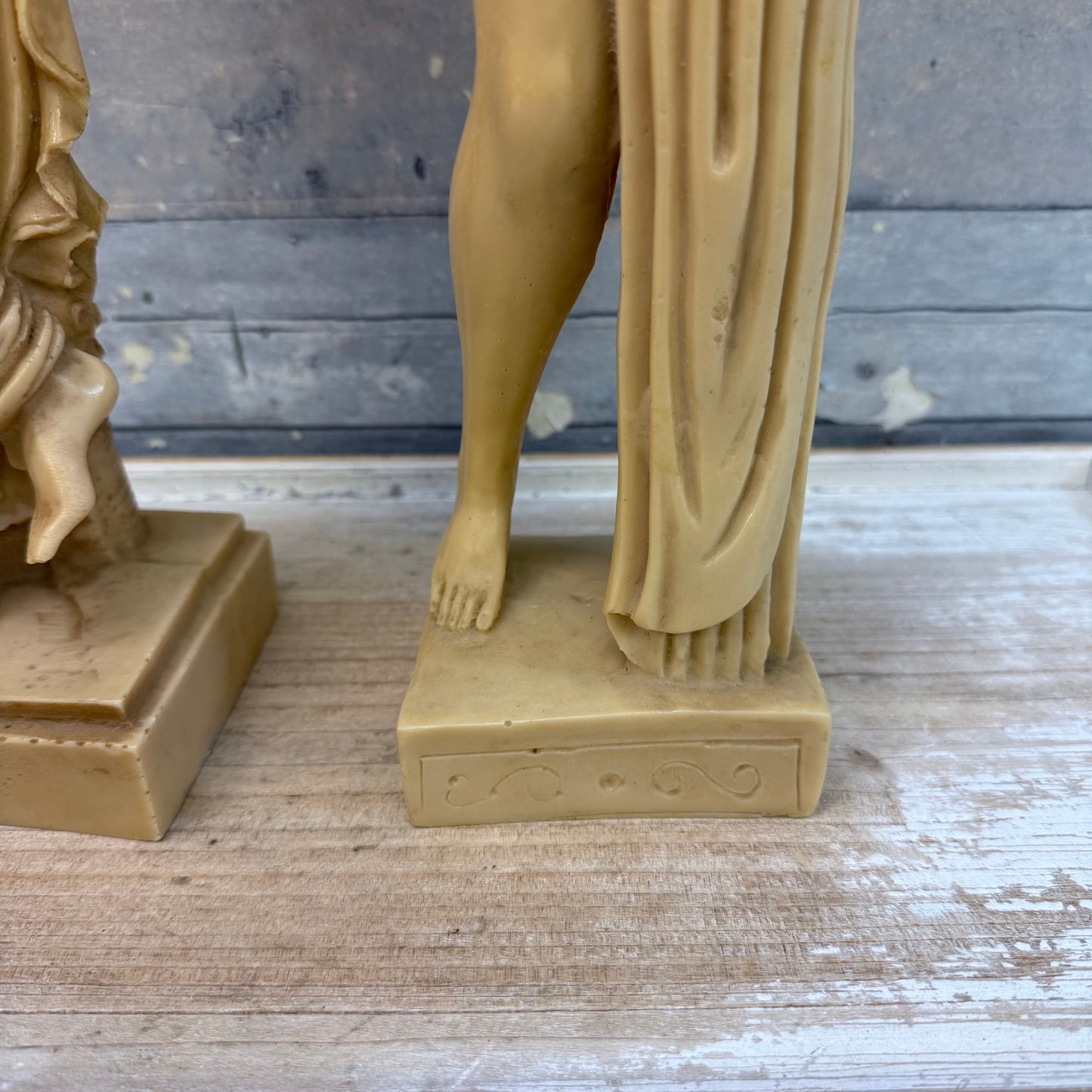 Greek Goddess Resin Statues Signed, Set of 2