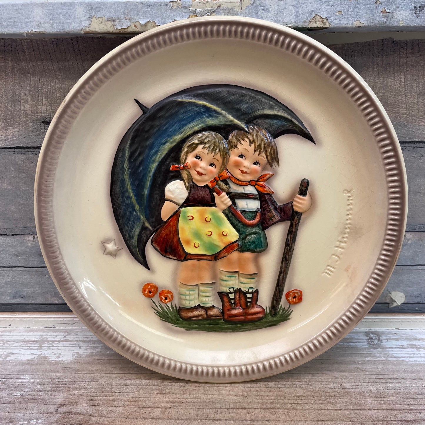 Goebel Hummel Anniversary Stormy Weather Plate, 1975
