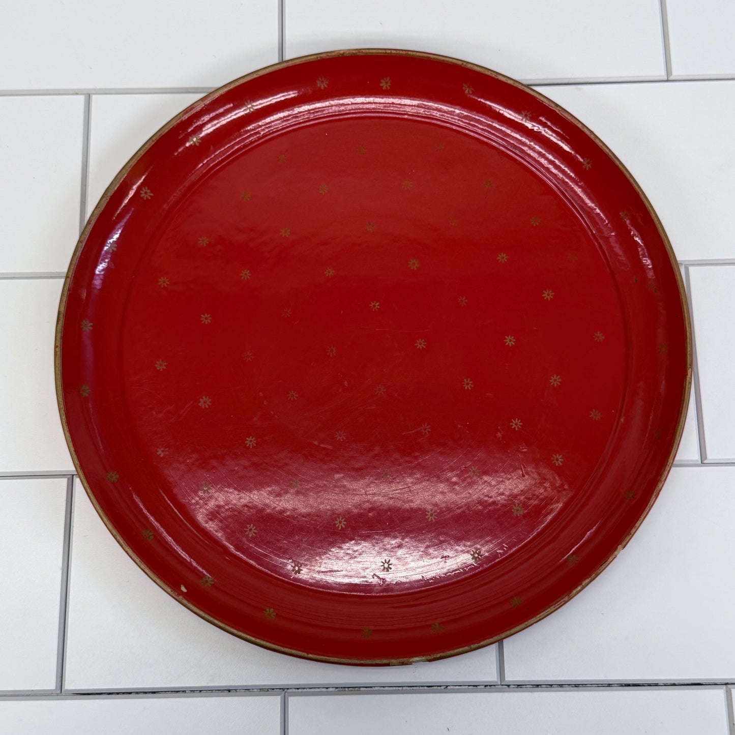 Isco Hand Painted Sunburst Wooden Plate