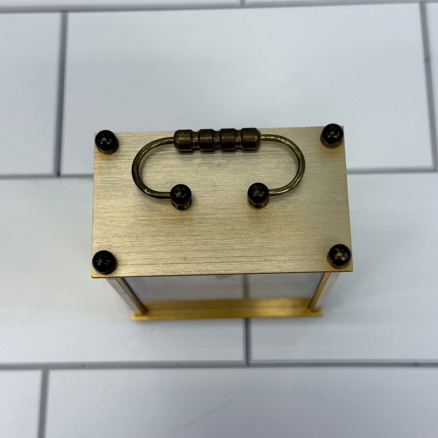 Brass Finish Metal Quartz Desk Clock