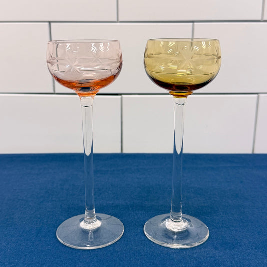 Colorful Stemware Martini & Cordial Glasses Set of 5