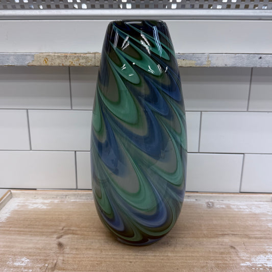 Murano Style Swirled Vase, Glass