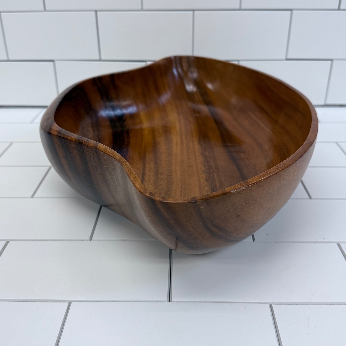 Monkey Pod Wood Salad Bowl Serveware, Set of 9