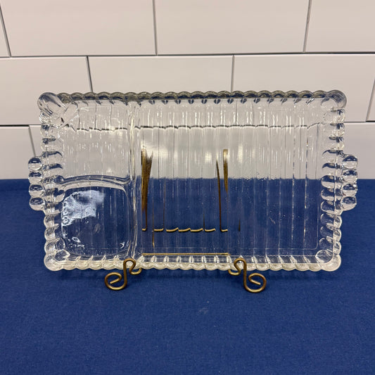 Hazel Atlas Ball & Rib Divided Snack Trays Set of 4