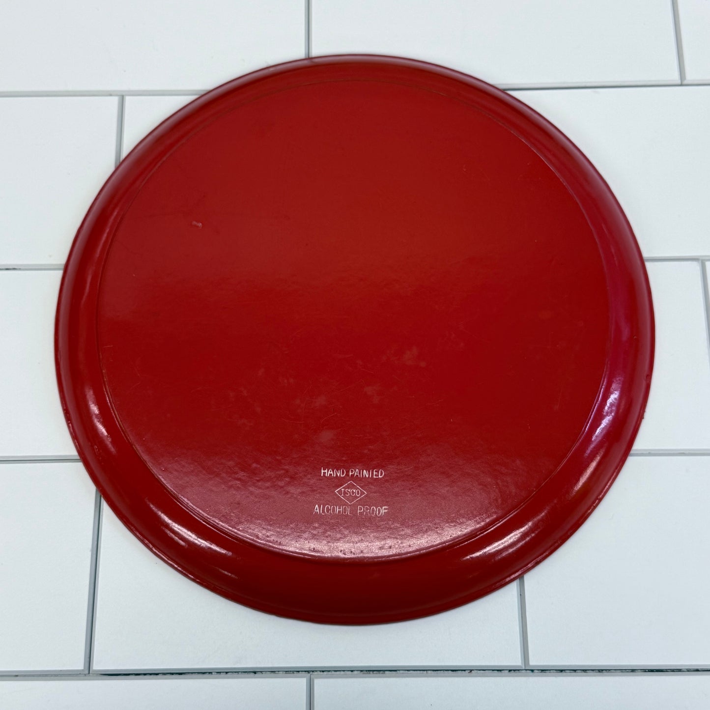 Isco Hand Painted Sunburst Wooden Plate