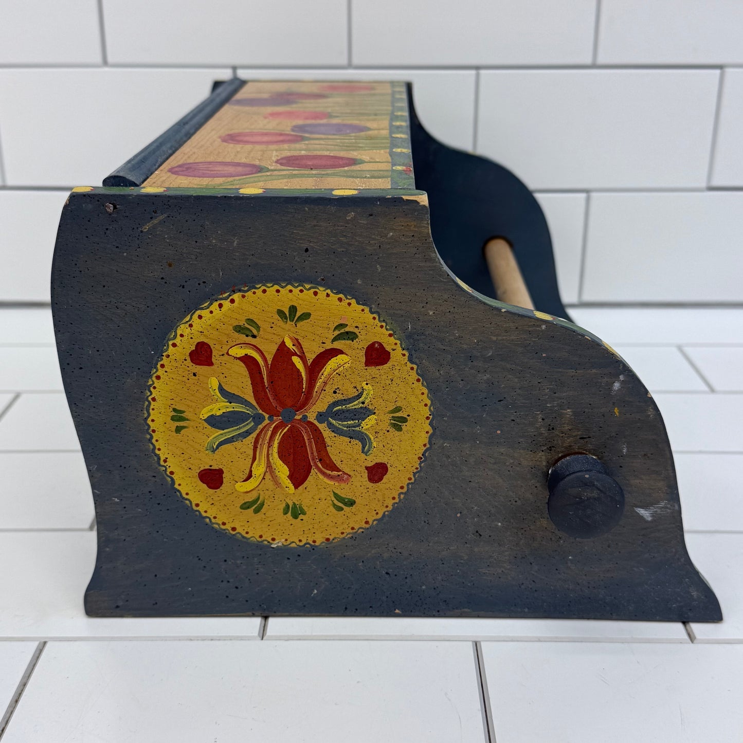 Floral Shelf, Hand Painted Wood