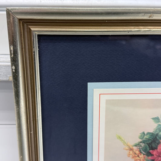 Peter Bianchi Floral Bouquet Framed Lithographs Set of 2 1976