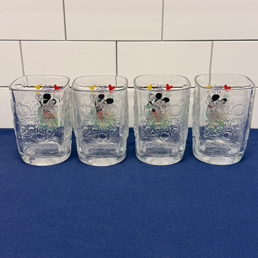 McDonald's Disney World Celebration 2000 Magic Kingdom Glasses Set of 4