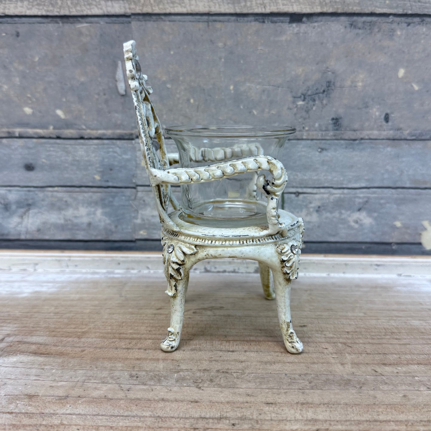 Ornate Cast Iron Chair Votive Candle Holder