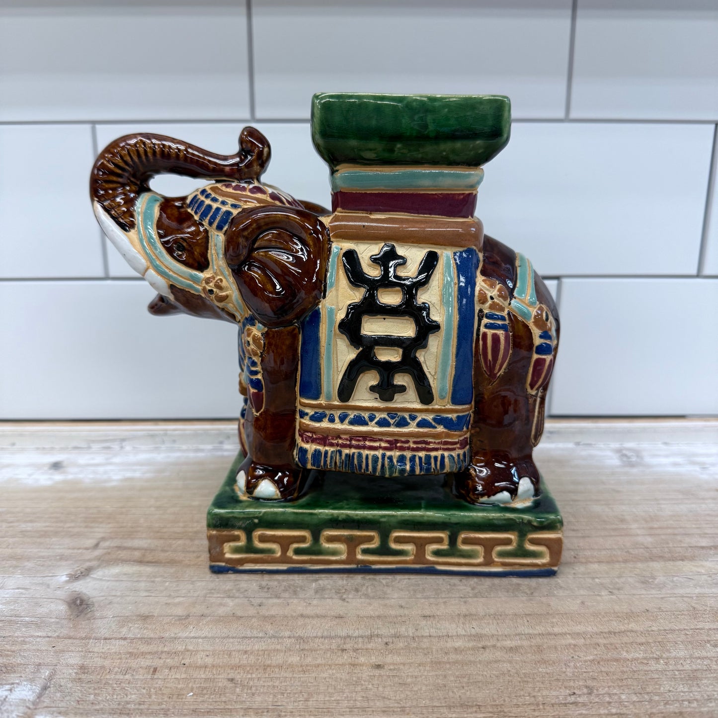 Elephant Glazed Ceramic Figurine