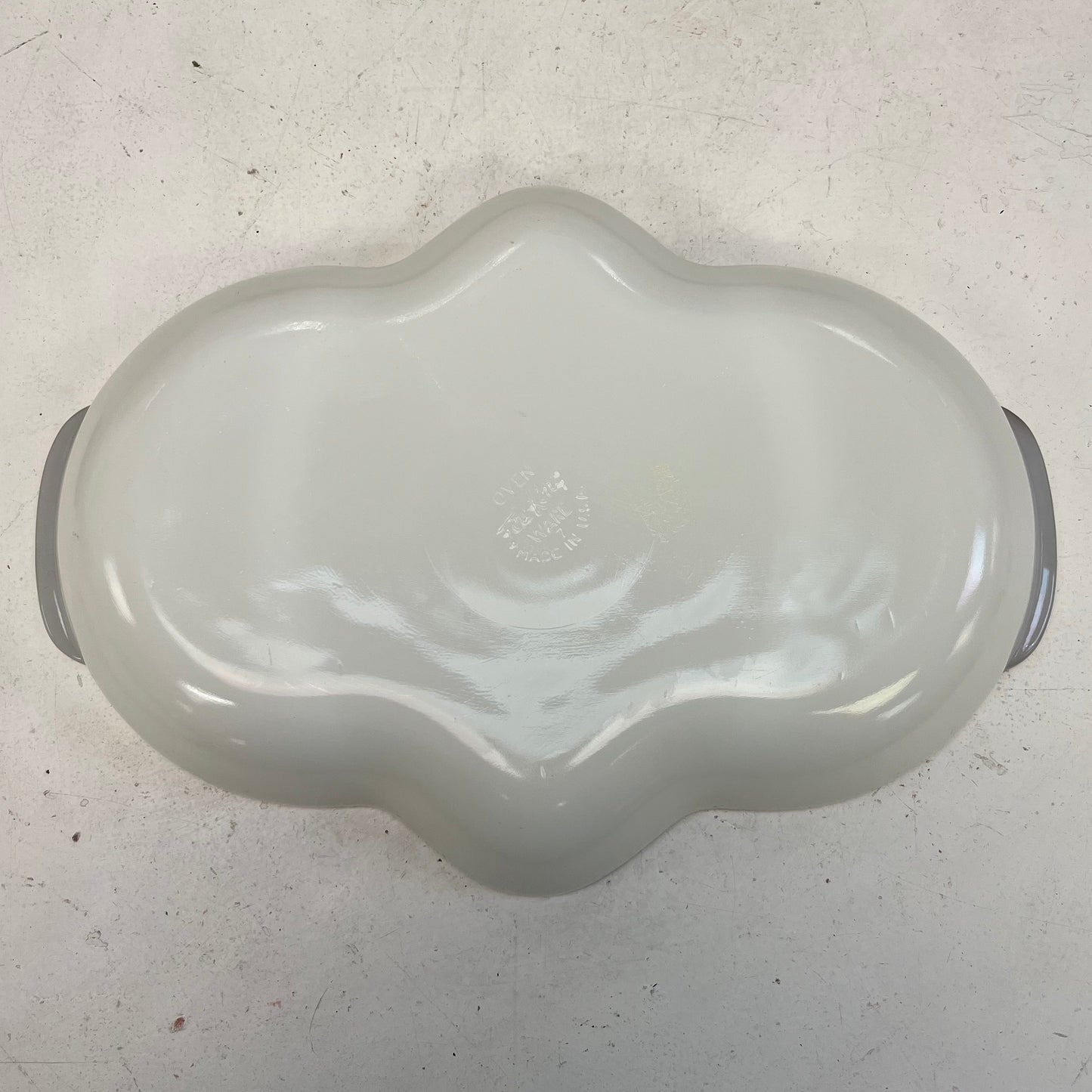 Fire King Gold Rimmed Milk Glass Divided Dish