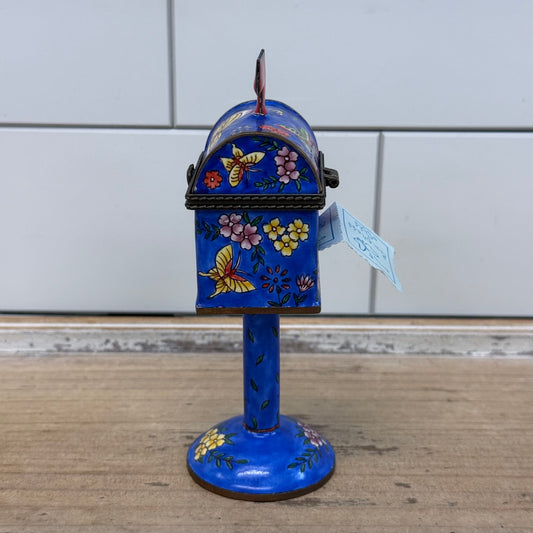 Empress Arts Blue Butterfly Mailbox Trinket Box 2000 with Gift Box