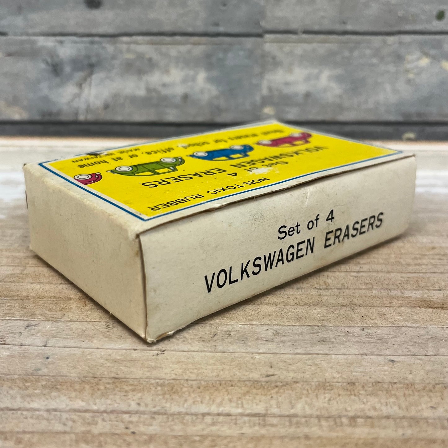 Volkswagen Beetle Erasers in Box, 1970s