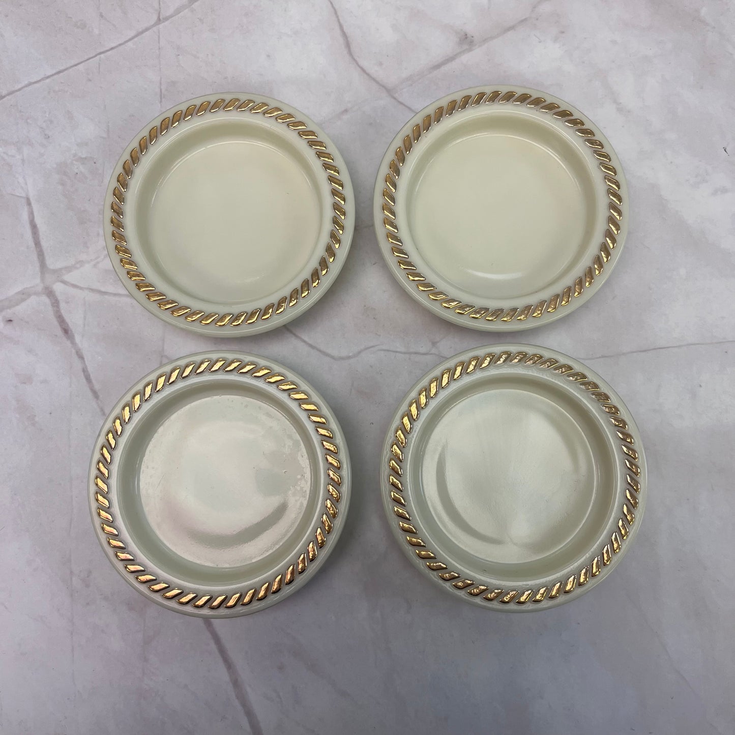Wheatonware Cerama Opal Glass Coasters Set of 4, 1960s