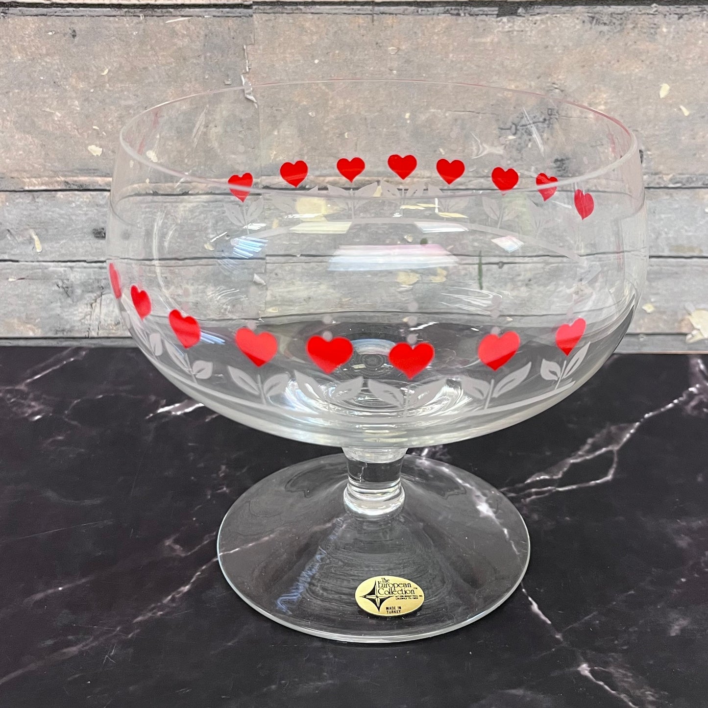 Heart Pattern Crystal Compotes, Set of 3