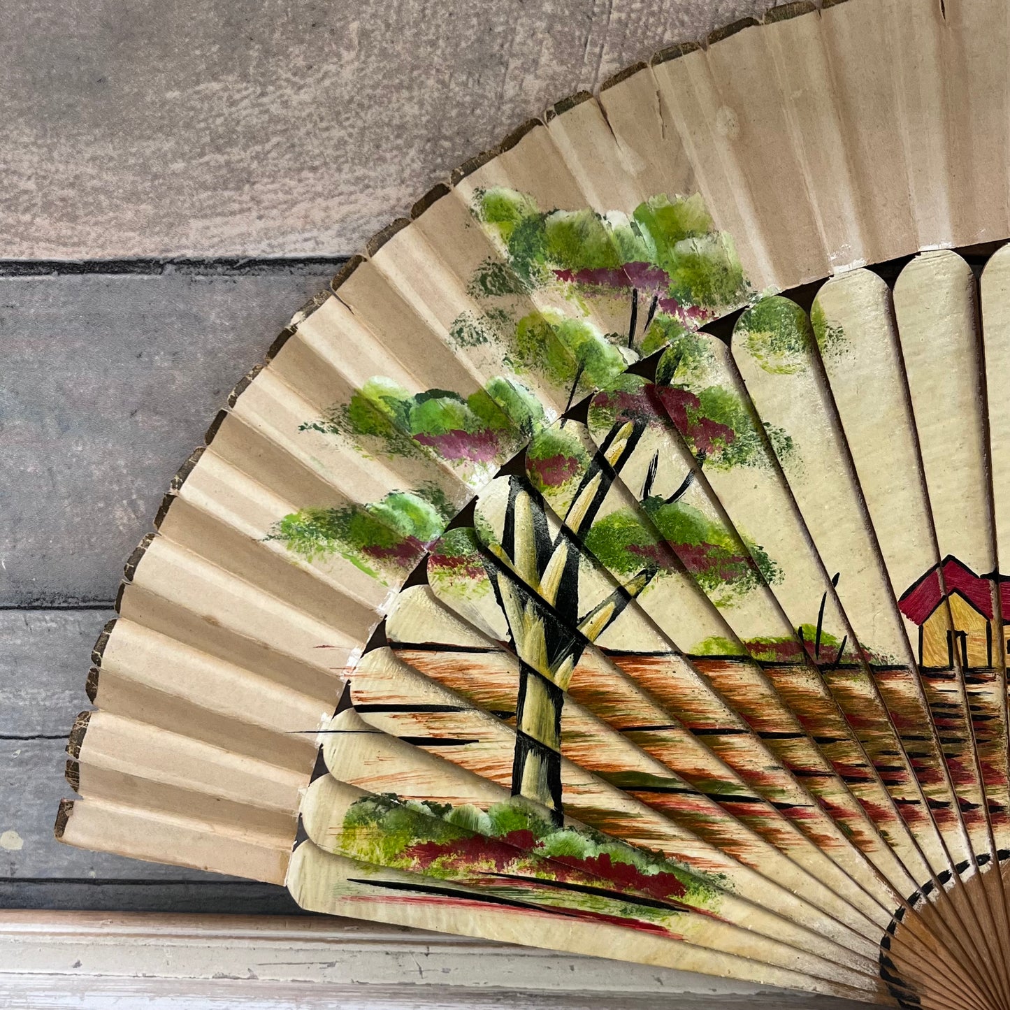 Cuban Hand Fan, Hand-Painted