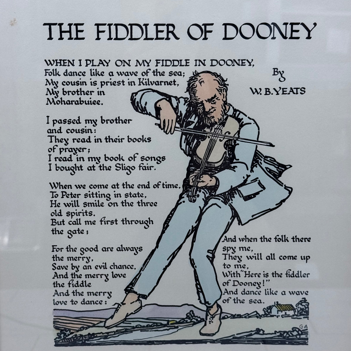 W. B. Yeats The Fiddler of Dooney Framed Irish Poetry Art Print