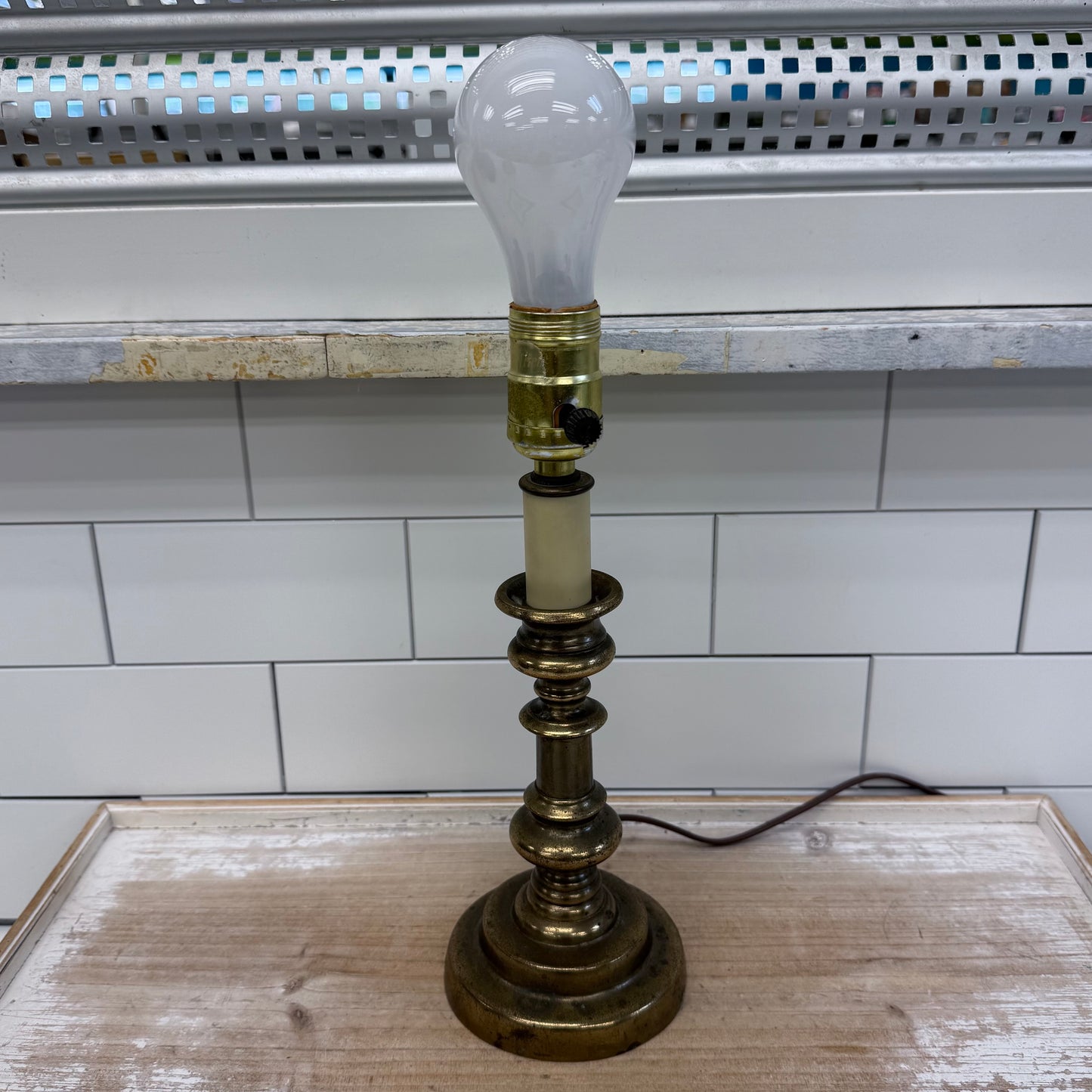 Brass Lamp & Golfing Lampshade