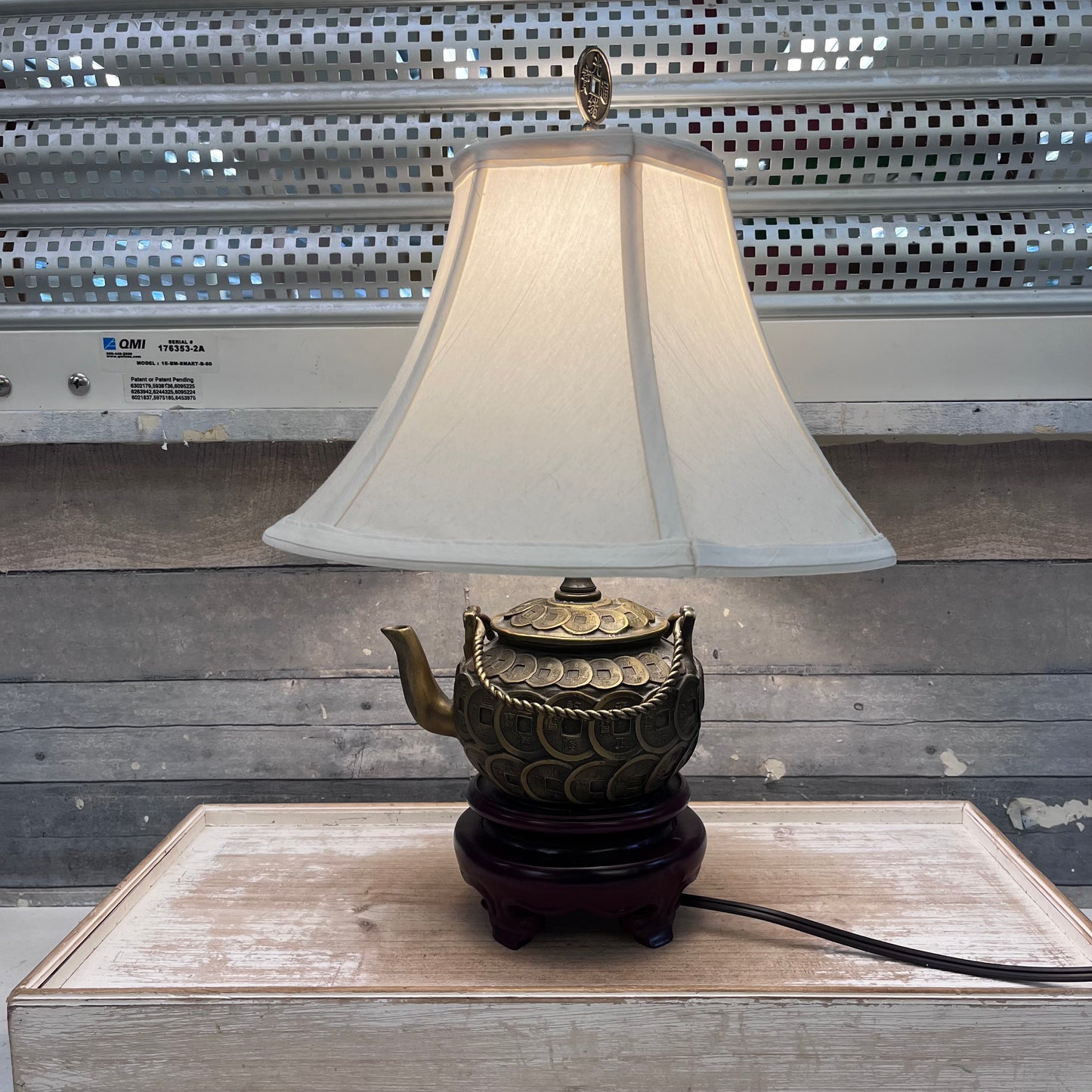 CBK Ltd. Thousand Coin Brass Teapot Lamp, 2001