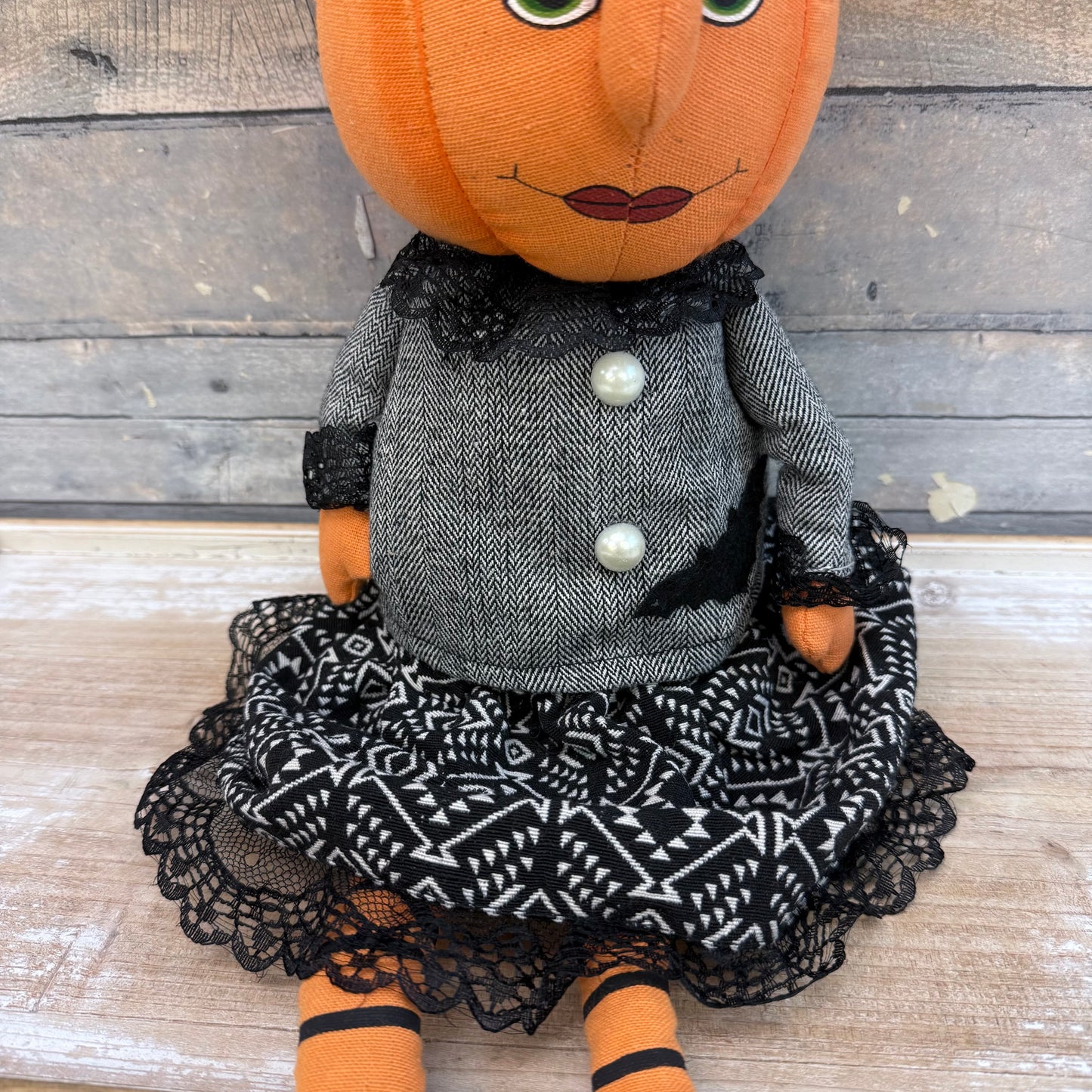 Sweet Street Halloween Pumpkin Lady Plush Shelf Sitter