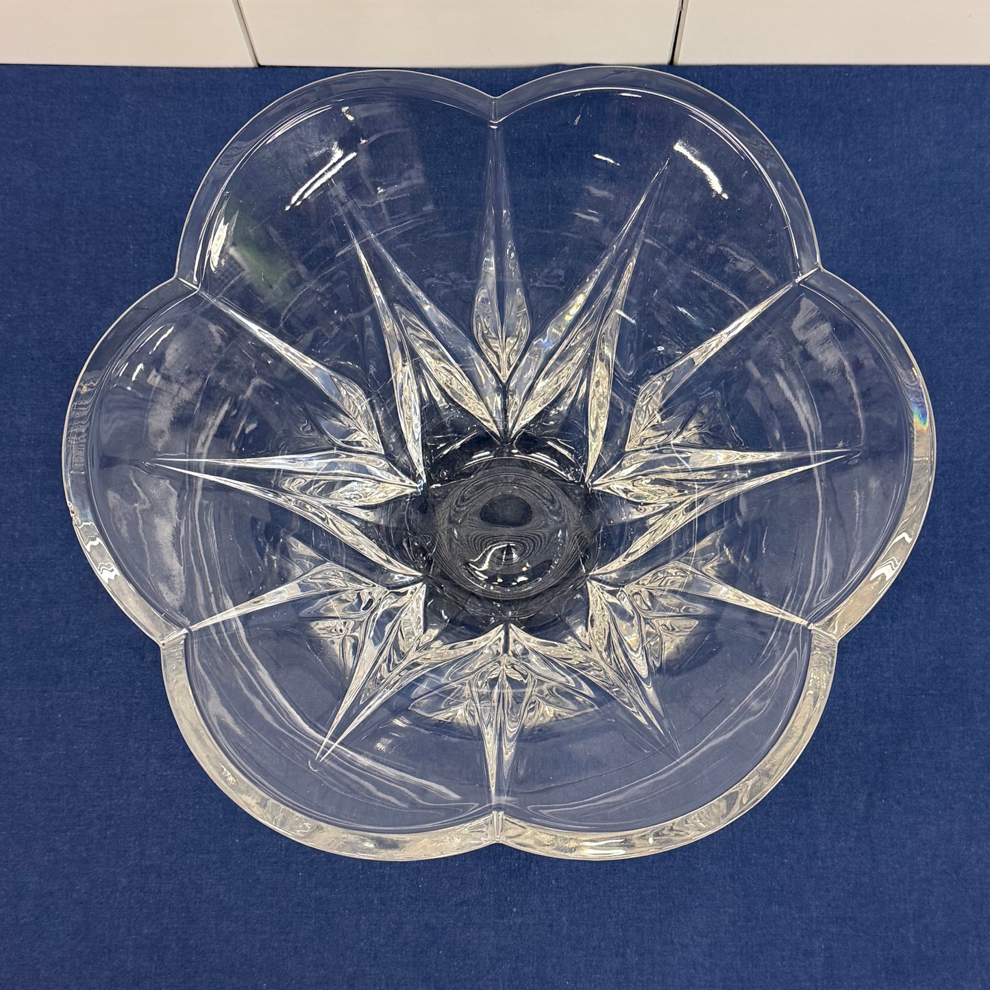Lenox Scalloped Cut Crystal Bowl Vintage 1990s