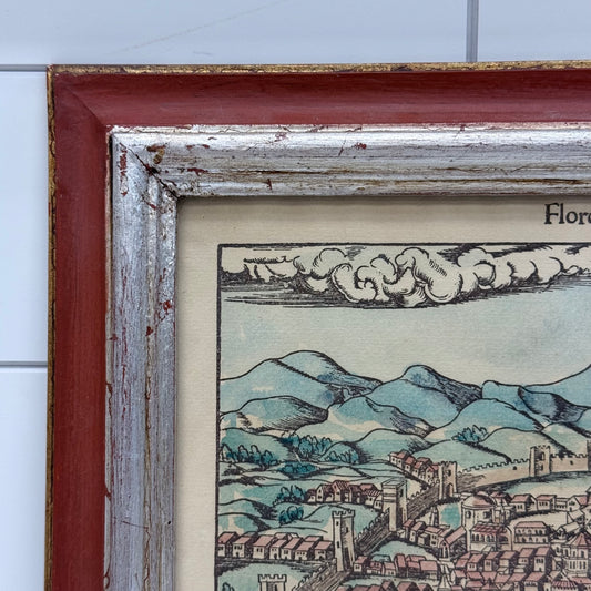 Florence Italy Cityscape Print After Münster 1960s Vintage