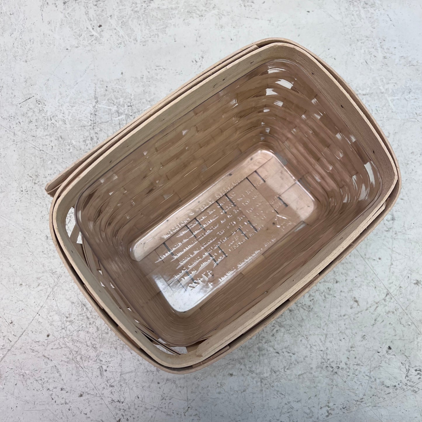 Longaberger Whitewashed Basket, Signed 2001