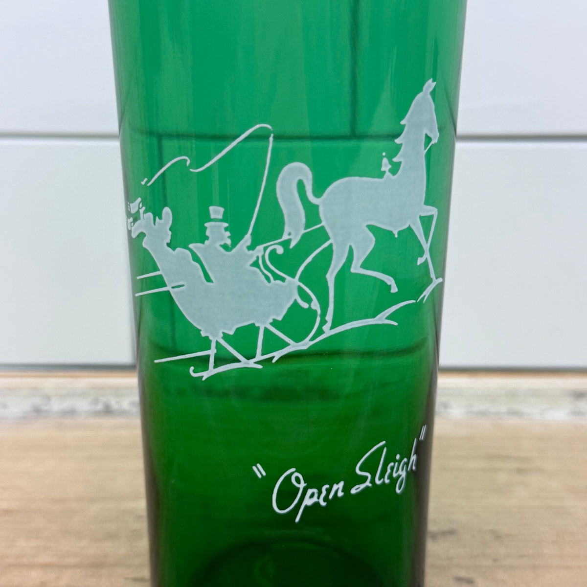 Anchor Hocking Green Open Sleigh Glass Tumblers Set of 4